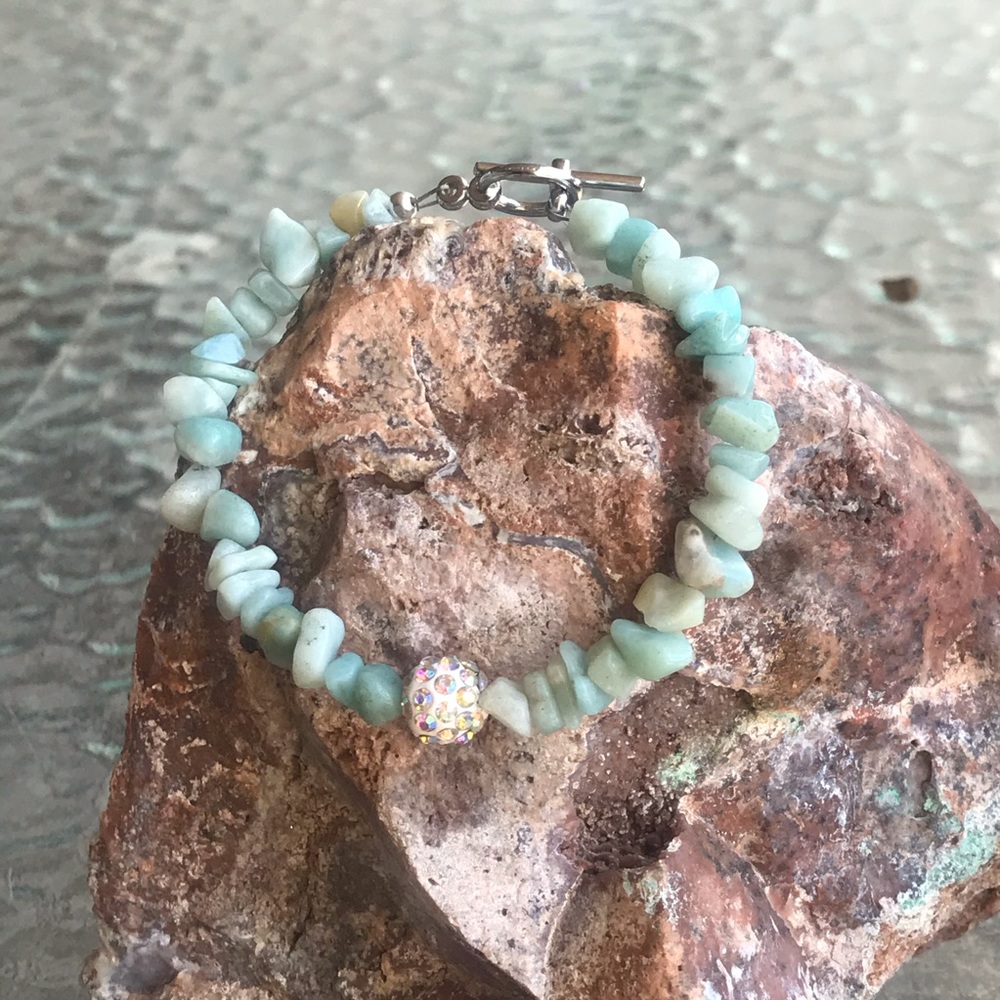 Aquamarine toggle clasp bracelet